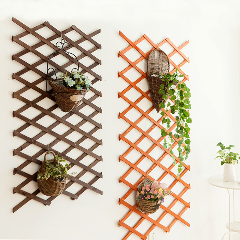 网格阳台悬挂墙壁墙上花架实木壁挂客厅绿萝挂墙装饰吊兰花盆挂式