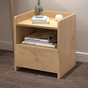 西藏包邮床头柜简约带抽屉茶几收纳柜储物型简易斗柜原木色边桌子