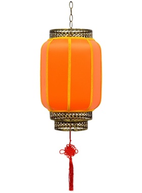 橙色灯笼橘色桔色户外防水中式仿古发光广告定做长圆冬瓜羊皮宫灯