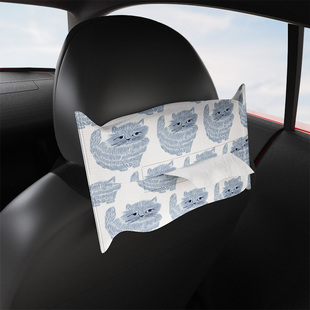 松尾动物可爱系列布艺抽纸纸巾盒汽车车载椅背遮光板纸巾袋小号 2