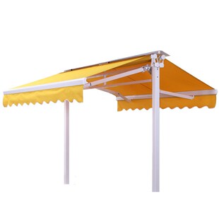 户外餐饮外摆双开大蓬 花园遮阳防雨蝴蝶棚 活动移动电动式伸缩棚