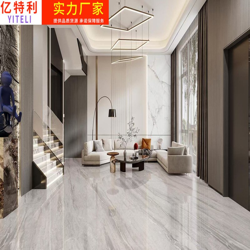 亮面超白胚希腊灰瓷砖750x1500大理石地砖客厅墙砖别墅防滑地板砖