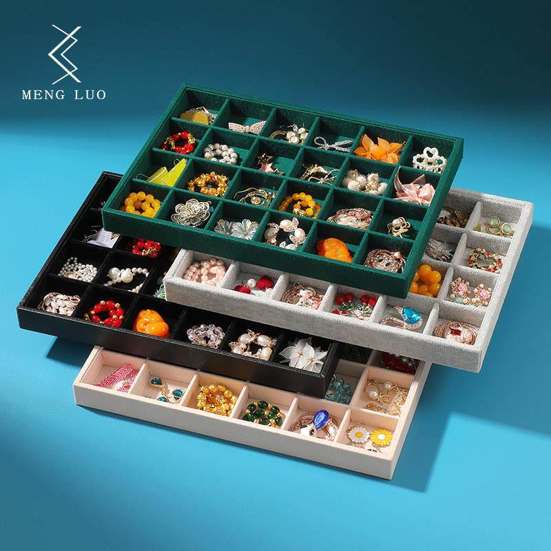 绒布24格首饰托盘戒指耳钉耳环饰品盘发夹胸针项链吊坠珠宝展示盘,饰品/流行首饰/时尚饰品新,首饰展示架,淘宝优惠券,粉丝福利购,淘宝优惠卷