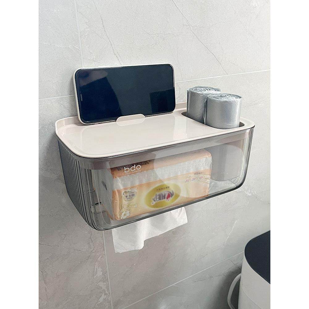 Bdo壁挂式纸巾收纳盒手绘透明收纳架手机座垃圾袋浴室防水纸巾盒,家庭/个人清洁工具,卷纸器/纸巾架,淘宝优惠券,粉丝福利购,淘宝优惠卷