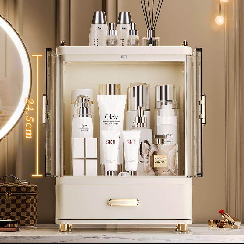 化妆品收纳盒刷桌面高级感护肤品面膜口红防尘桌面透明抽屉置物架,收纳整理,桌面收纳盒,淘宝优惠券,粉丝福利购,淘宝优惠卷