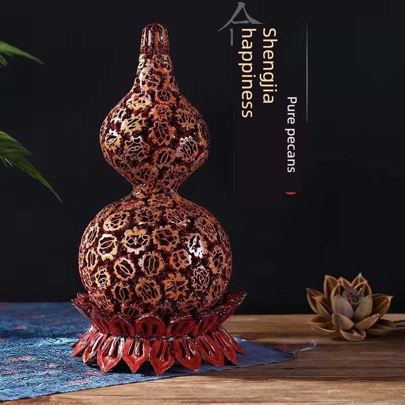 桃木核桃葫芦搬家乔迁宝葫芦摆件婚庆用品婚房装饰品创意礼品摆件