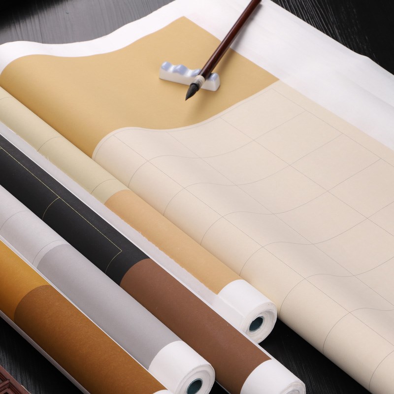 六尺整张蜡染国展投稿方格宣纸半生熟带落款楷书篆隶书创作专用纸