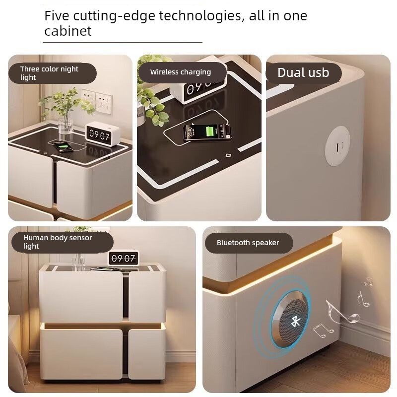 床头柜家用卧室2025爆款2x简约新款智能轻奢高级大容量收纳床边柜