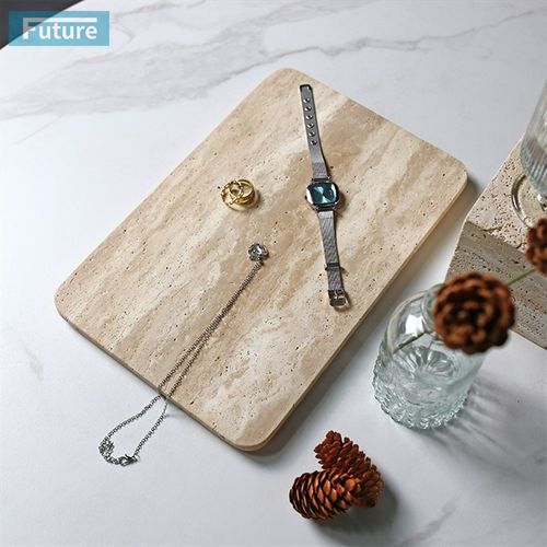 欧式天然卡紫大理石平板托盘酒店西餐垫蛋糕摆盘餐盘厨房装饰盘