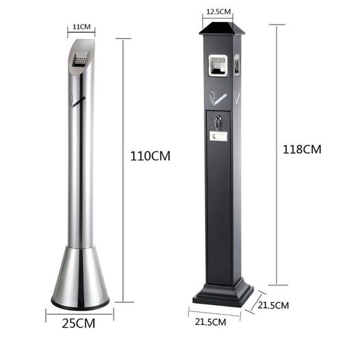 户外烟灰柱公园酒店不锈钢烟蒂柱立式烟头收集器室外烟灰缸灭烟柱