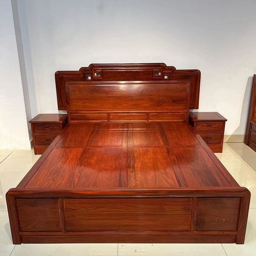 安达曼紫檀厚重1.5米实木床储物床中式双人床1.8米主卧婚床