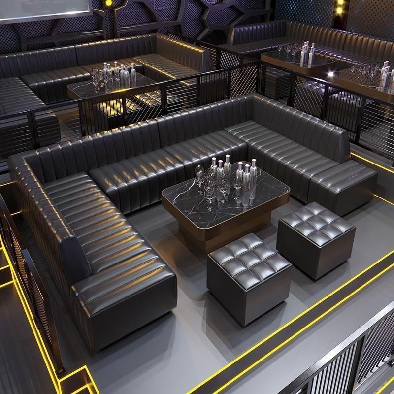 定制KTV沙发酒吧夜总会所清吧包厢靠墙转角UL型卡座茶几l型u型