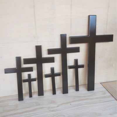 黑色十字架实木壁挂壁饰大型 摆件木质墙饰礼品 门挂饰品装饰