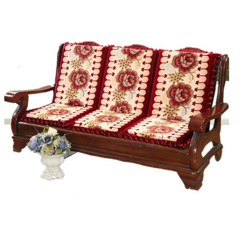 加厚秋冬季毛绒海绵沙发坐垫单人椅木制椅垫可折叠固定可拆洗坐垫