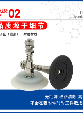 气立可机械手真空吸盘PATS-60/80/95-10/30缓冲金具工业气动配件