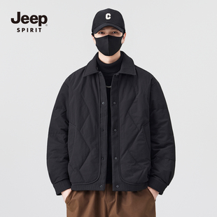 JEEP SPIRIT轻薄男士羽绒服冬季2025新款翻领短款防寒保暖外套男
