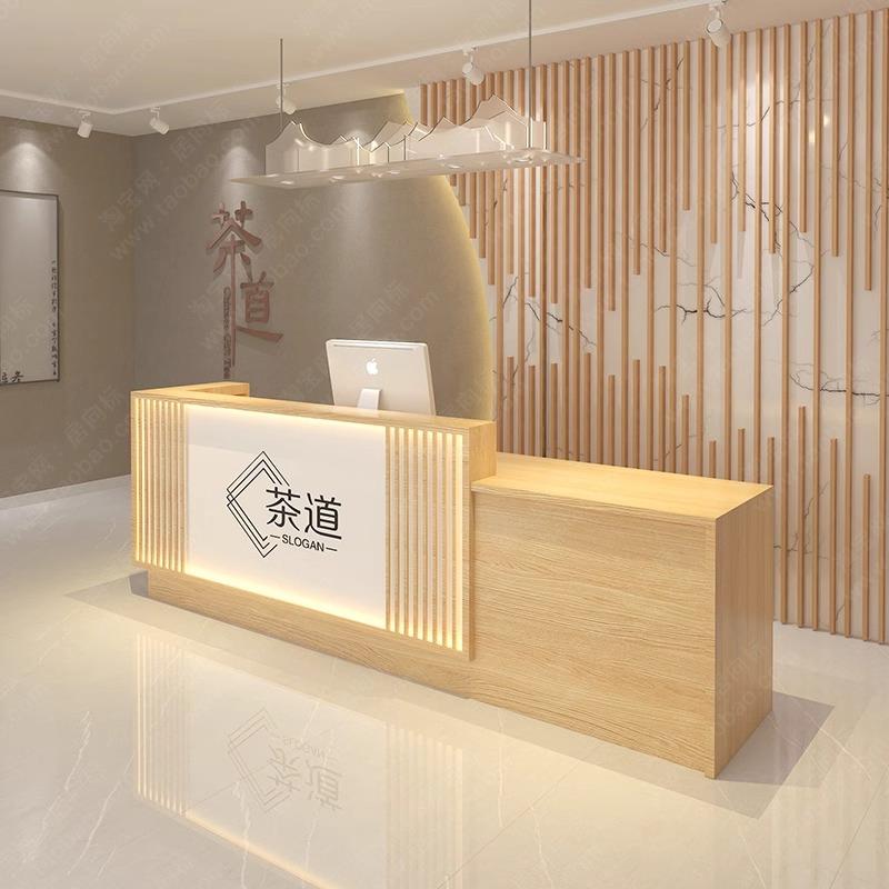 定制新中式吧台桌收银台复古前台柜接待养生会所饭店采耳火锅民宿