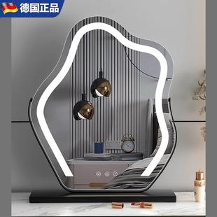 德国Berlin新款 桌面led带灯化妆镜家用化妆台镜子补光 化妆镜台式