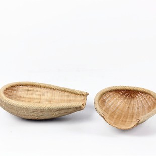 竹制品竹编簸箕 竹筛子竹畚箕竹篮果盘竹篓筲箕菜筐茶叶篮包邮