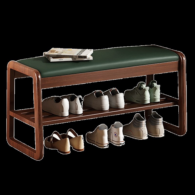 新中式实木换鞋凳家用入户穿鞋凳软包凳子鞋柜玄关鞋架进门口可坐