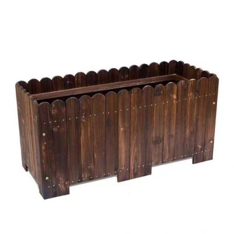 防腐木花箱长方形碳化木花盆家用阳台种菜庭院户外特大号花槽种植