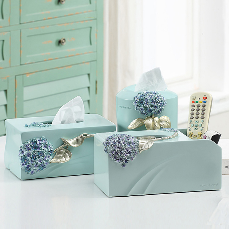 纸抽盒欧式田园纸巾盒卧室客厅家用简约茶几装饰收纳抽纸盒包邮