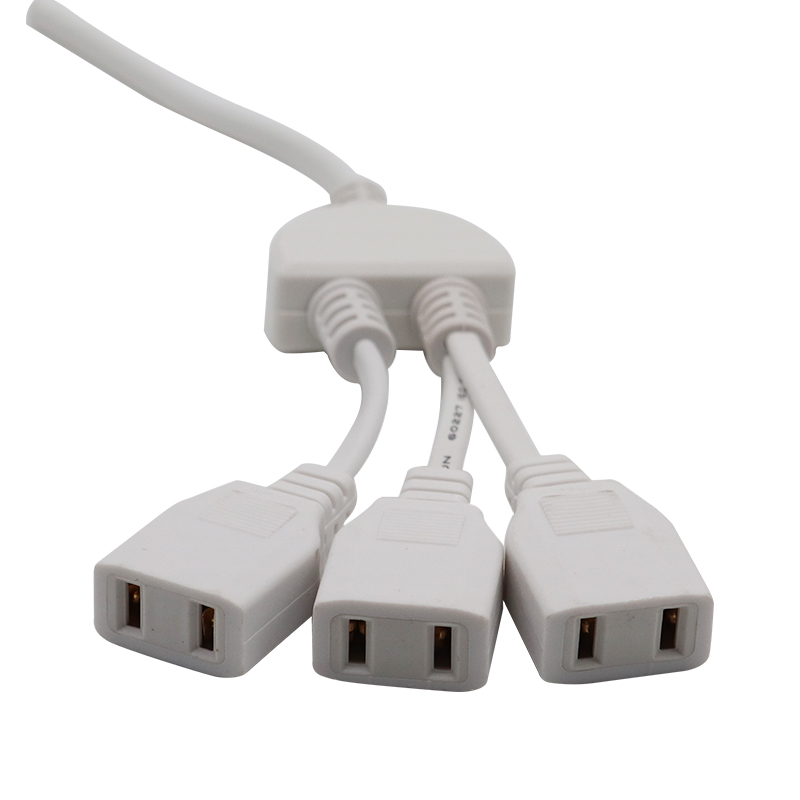 监控头配件带线二脚母插头一拖三室内防水盒电源插头多功能供电