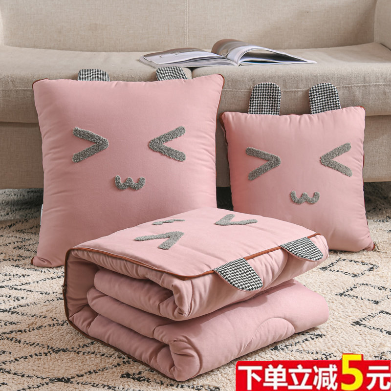 卡通抱枕被子两用靠垫沙发枕头被车载办公室多功T能折叠午休空调