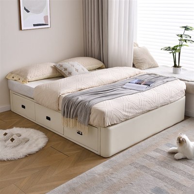 无床头榻榻米床可储物定制u任意尺寸排骨架床架带抽屉无靠背地台