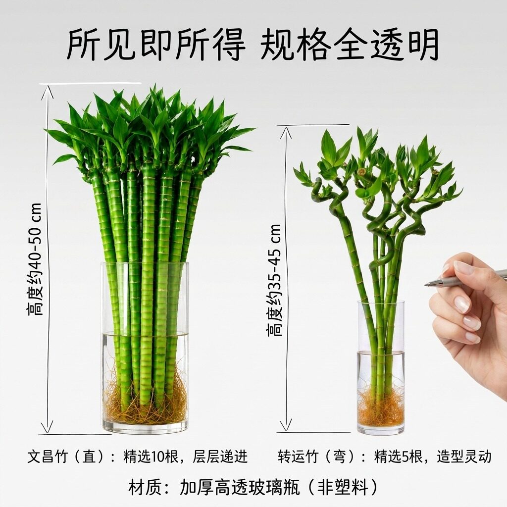富贵竹绿植室内水培植物发财树