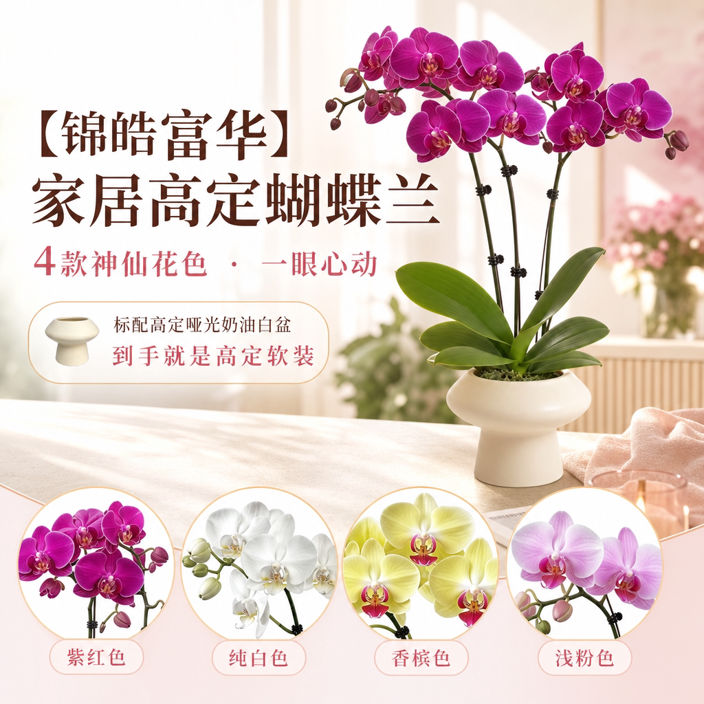 蝴蝶兰高档大气观赏花卉绿植图片