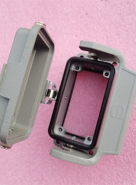 HARTING连接器09300100318单扣底座HAN-10B-LB-K带金属盖灰色浩亭