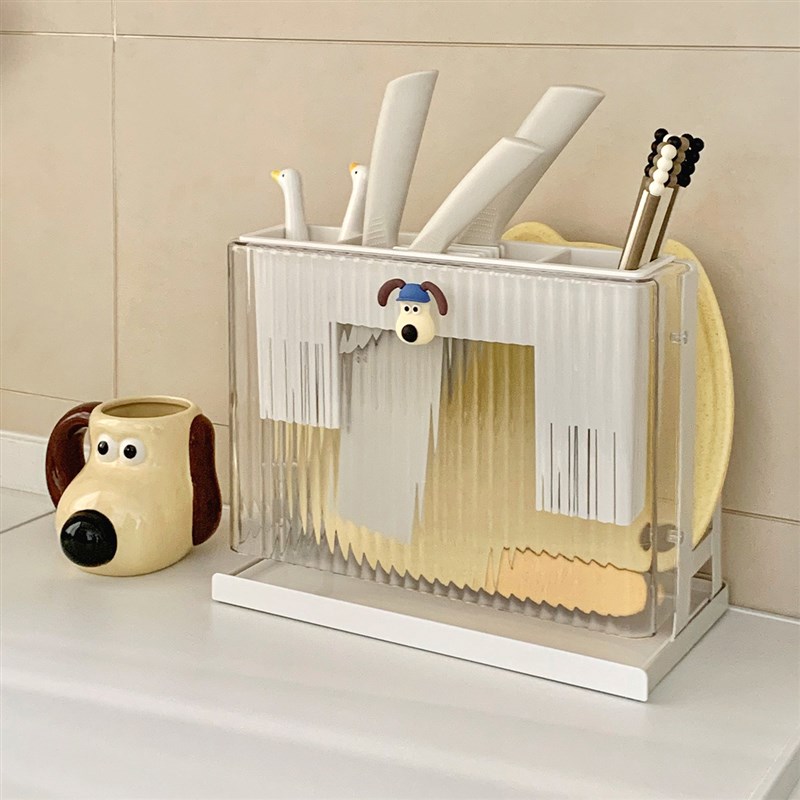 这个刀架直戳我的心巴!轻奢风厨房筷子收纳一体多功能砧板菜板架