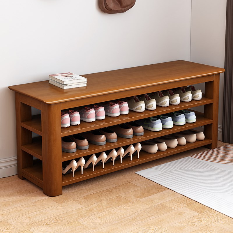 实木换鞋凳家用进门口可坐鞋柜坐凳一体软包坐垫入户穿鞋长条凳子