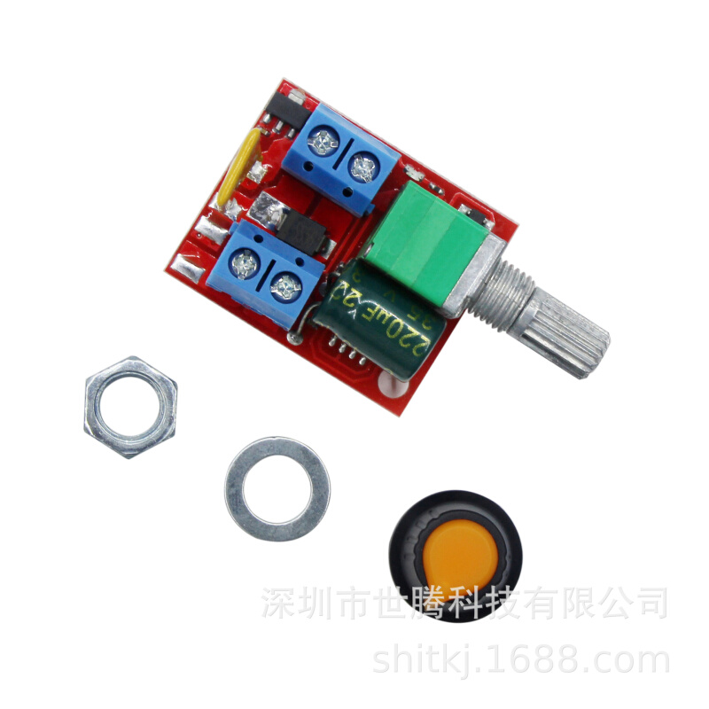 迷你直流电机PWM调速器3V6 12 24 35V调速开关 超小LED调光器 5A