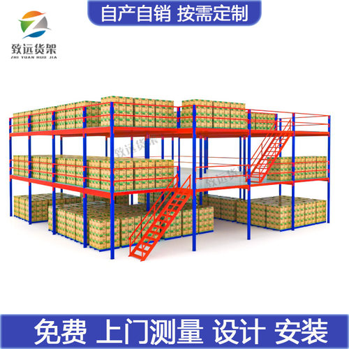 阁楼平台可拆卸货架仓库工厂车间加二层楼隔层钢结构室内搭建隔断