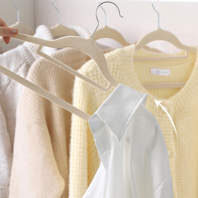 植绒衣架整理师收纳专用挂衣无痕衣架防滑不起包衣挂收纳架子衣撑