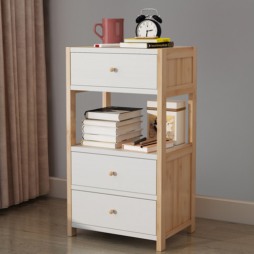 办公文件柜矮柜落地柜办公室资料柜桌边茶水柜木质收纳柜抽屉边几