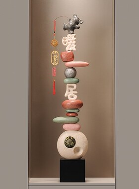 客厅玄关电视柜沙发旁边大型落地摆件家居时来运转艺术高档装饰品