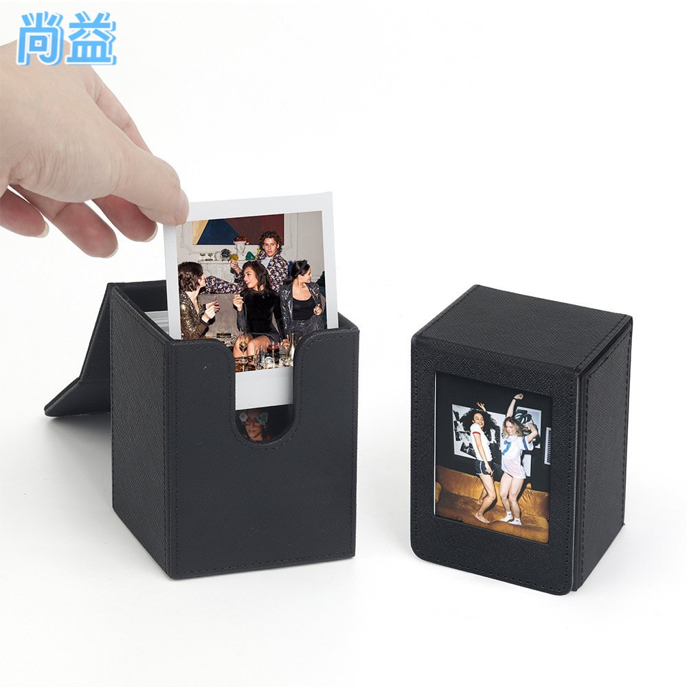 大容量拍立得3寸/SQ照片盒高档仿皮革纹游戏卡牌展示收纳一体卡盒