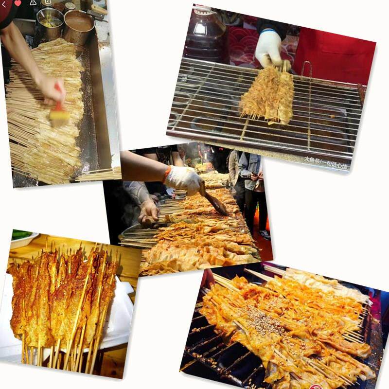 新货烤豆皮串600串豆皮串铁板烧烤涮串均可山东夺命豆皮包邮量大