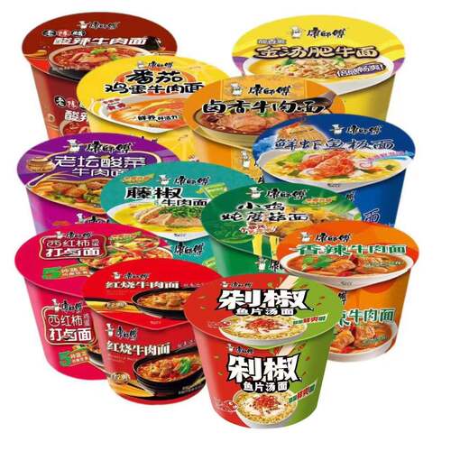 西红柿鸡蛋面桶装康师傅方便面桶装111g西红柿鸡蛋打卤面冲泡