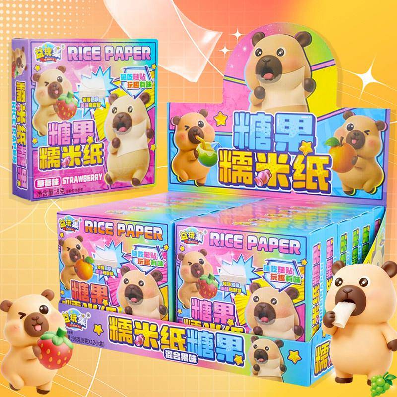 水果味怀旧软糖童年怀旧零食创意水果味可食用糯米纸糖果儿童解馋