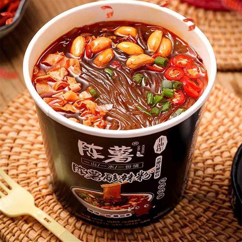陈薯酸辣粉丝黑金版贵州思南特产美味126.5g*6桶装
