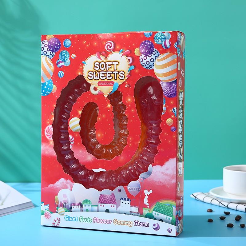 大软糖蚯蚓仿真糖橡皮糖超大毛毛虫大蛇软糖吓人糖果巨型qq糖蚯