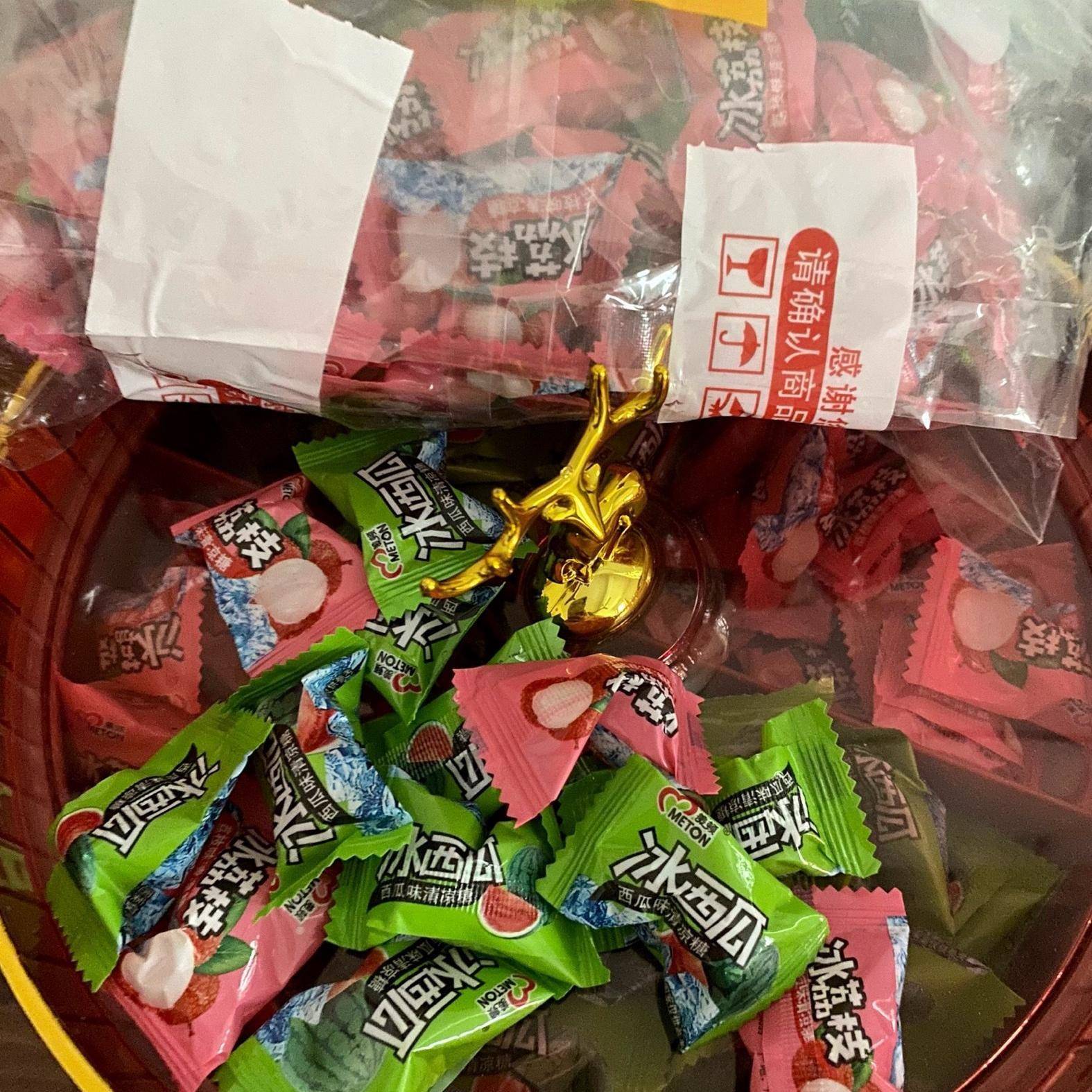 美顿硬质水果糖果味糖冰西瓜冰绿茶冰荔枝糖婚庆喜糖散装糖什锦糖