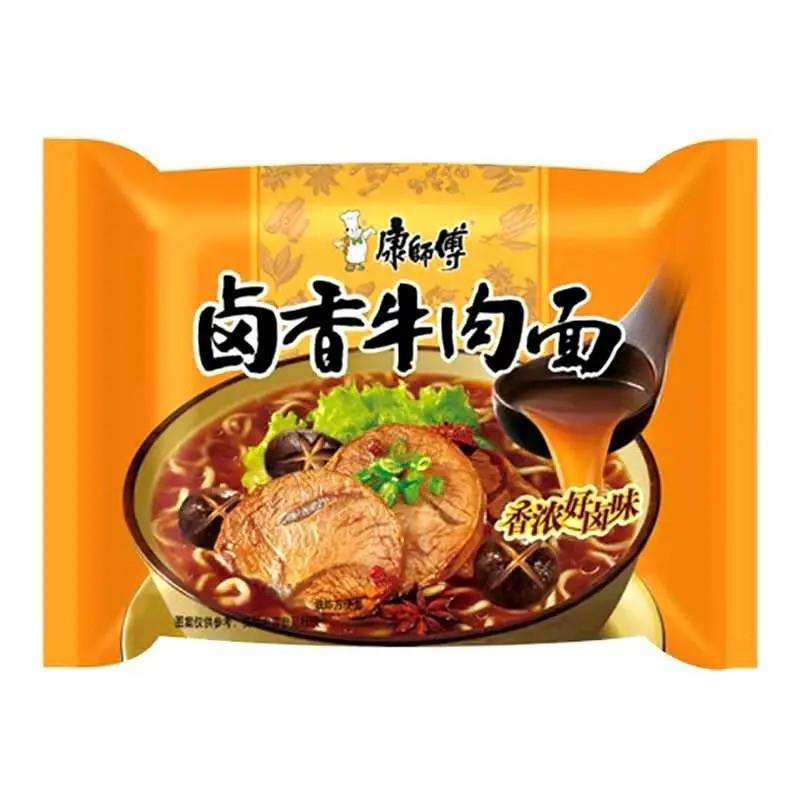 康师傅方便面卤香牛肉面袋装五连包量贩装泡面速食面夜宵即食快餐