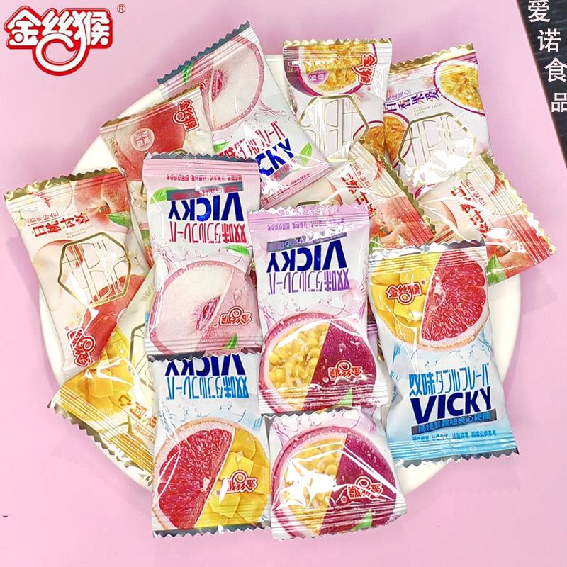 新日期白桃果汁夹心硬糖樱花百香果味高颜值结婚喜糖散装网