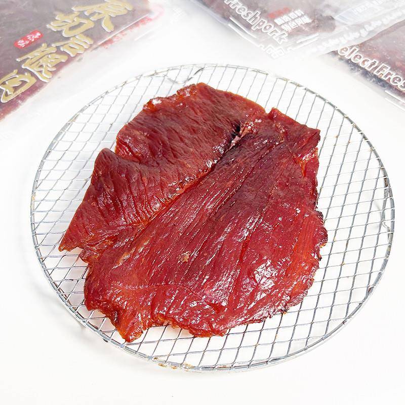 红喜原切猪后腿肉大片手撕猪肉脯原味黑椒味网红零食猪肉干