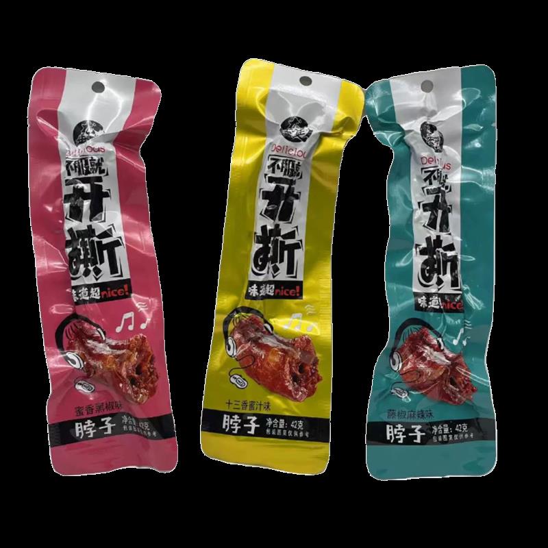 新货开撕鸡脖子蜜香汁黑椒